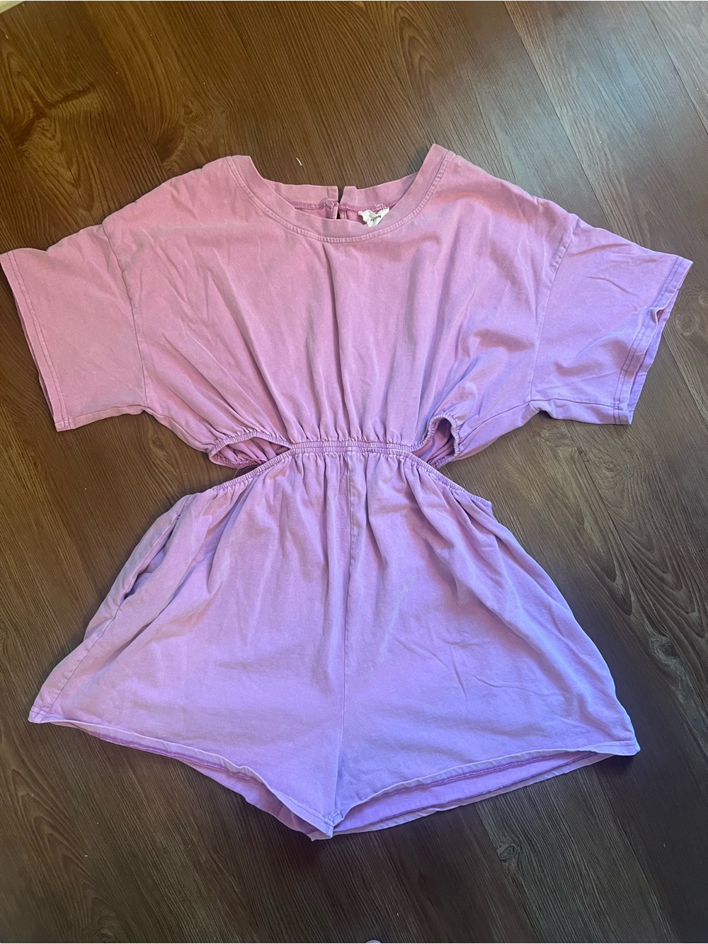Lavender Cutout Waist Women’s Shorts Romper